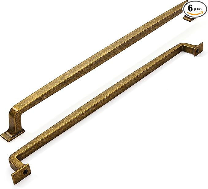 khtumeware 6 Pack 12 Inch Antique Brass Cabinet Pulls Vintage Drawer Pulls Kitchen Cabinet Hardware Cupboard Handles
