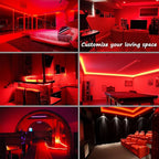 Red Rope Lights, 16.4ft Waterproof Strip Light, Indoor Outdoor Decorative Lighting for Home Christmas Holiday Garden Patio Party