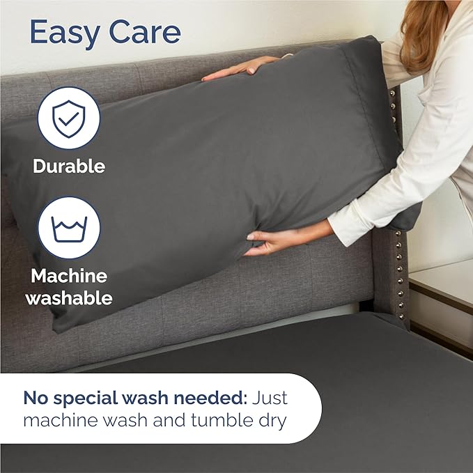 Full 6 Piece Sheet Set - Comfy Breathable & Cooling - Ultra Soft Hotel Luxury Bedding Set w/ 8-16 Inch Deep Pockets - 1 Flat & 1 Fitted Sheet & 4 Pillowcases - Wrinkle Free and Easy Care - Charcoal