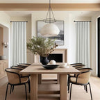KangBang 60 Inch Wide Blackout Linen Curtains 2 Panels Set-Back Tab Loop Pocket Thermal Insulated Flax Linen Blended Curtains for Patio Sliding Glass Door 60 by 102 Inches Length, Greyish White