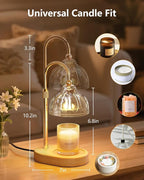 Candle Warmer Lamp, Wax Melt Warmer with Timer Dimmer, Height Adjustable, Clear Lampshade, Includes 2 Bulbs, Birthday Gifts for Women, Mom, Christmas, Housewarming