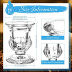 Foaincore 66 Pcs Candlestick Holders Bulk 2.5 Inch Taper Candle Holder for Table Centerpiece Thick Glass Ritual Candle Stand for Wedding Christmas Valentines Festival Party Decorations (Clear)