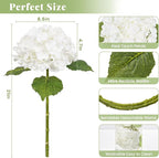 MARTINE MALL 3Pcs 21in Hydrangea Artificial Flowers, Latex Real Touch Hydrangeas Lifelike Large Hydrangea Flowers for Home Decor Party Arrangements Wedding Bouquets Centerpieces (White)