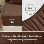 CozyLux Full Size Comforter Sets Brown, 7 Pieces Bed in a Bag, Brown Comforter Full Size, All Season Bedding Sets with Stitch Quilted Comforter, Flat Sheet, Fitted Sheet, Pillowcases