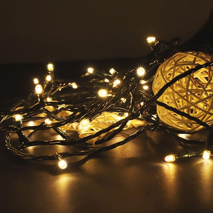100-1000 LED Christmas Lights, Low Voltage Fairy String Lights with 8 Modes, Ideal for Xmax Tree, Garden, Home, Party, Halloween Festival Deco (Warm White, 300 LEDs)