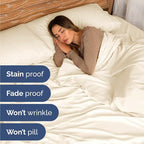 Twin Size 3 Piece Sheet Set - Comfy Breathable & Cooling Bed Sheets Set - Hotel Luxury Bedding for Women, Men, Kids, Teens, Boys & Girls - Deep Pockets, Ultra-Soft, Wrinkle Free - Oeko-Tex - Off White