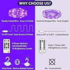 HXWEIYE 300LED Fairy Curtain Lights, 9.8x9.8Ft USB Plug-in 8 Modes Christmas String Hanging Lights with Remote for Bedroom Backdrop Wedding Party Indoor Wall Decor, Purple, Standard