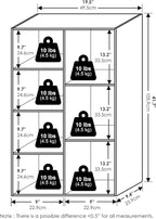 Furinno LUDER Book Shelf, 7-Cube Bookshelf, Bookcase, 9.4" x 19.5" x 41.7", for Living Room, Bedroom, Home Office, Amber Pine