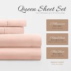Linen Market Double-Brushed Microfiber Queen Sheet Set 4 Piece – Oeko-TEX Certified Ultra Soft & Wrinkle-Free - 16" Deep Pocket Sheets - Easy Care Queen Size - Blush