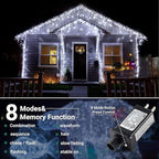 Quntis 82ft 1000 LED Cluster Christmas String Lights - 8 Modes Christmas Tree Lights - Outdoor Waterproof Dark Green Wire Christmas Lights Plug in for Holiday Wedding Party Home Decor, White