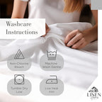 Linen Home 100% Cotton Printed Percale Sheets Queen Size, Deep Pocket, 4 Pieces Set - 1 Flat, 1 Deep Pocket Fitted Sheet and 2 Pillowcases, Crisp Cool and Strong Bed Linen, Grey Silhouette Floral