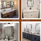 Black Metal Framed Pivot Rectangle Bathroom Mirror Tilting Beveled Vanity Mirrors for Wall, Overall 23.9 x 24 inches (Mirrror 20 x 24 inches)