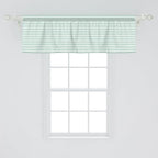 Ambesonne Pastel Window Valance Pack of 2, Horizontal Wavy Lines White Striped Abstract Soft Toned Nautical Art Display, Rod Pocket Curtain Valances for Kitchen Bedroom, 42" X 18", Almond Green White