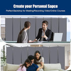 Room Divider 6FT Portable Room Dividers and Folding Privacy Screens, 176'' W Fabric Divider for Room Separation, 8 Panel Partition Room Dividers Freestanding Wall Divider Screen for Dorm Studio Office