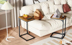 QEEIG C Table Side Table Living Room C Shaped Couch Tray End Table Farmhouse 1 Pack, Rustic Brown (017-30BN-1)