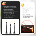Black Taper Candle Holder 3-Pack - Iron Taper Candle Stick Holders for Table Decor, Wedding, Party - Fits 3/4 Inch Candles