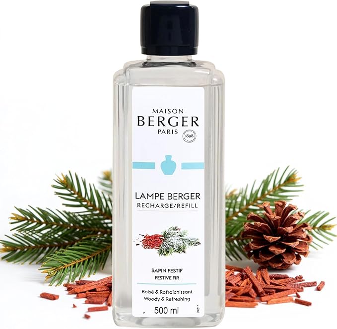 Festive Fir - Lampe Berger Fragrance Refill for Home Fragrance Oil Diffuser - 16.9 Fluid Ounces - 500 milliliters