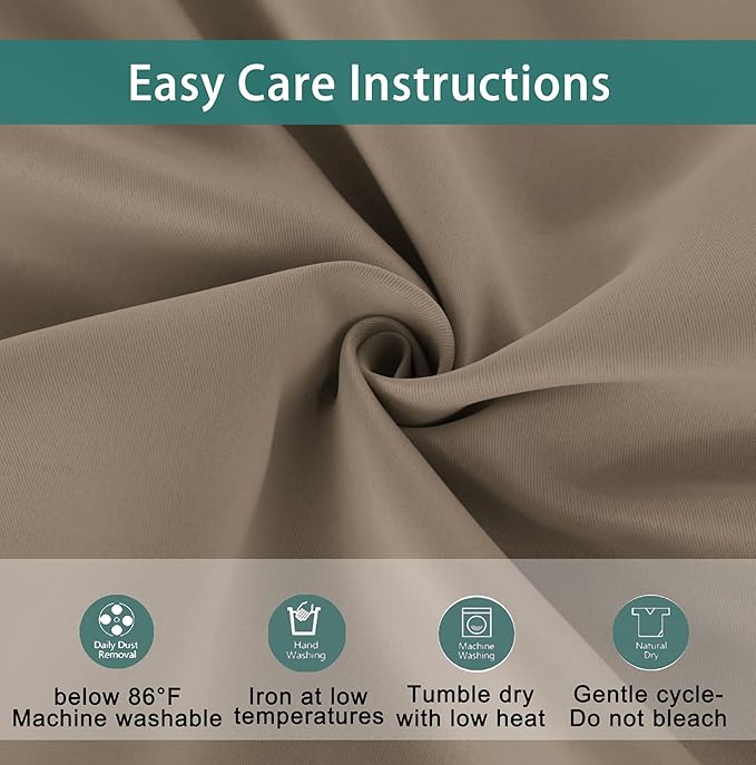 BONZER Mix and Match Curtains - 2 Pieces Branch Print Sheer Curtains and 2 Pieces Blackout Curtains for Bedroom Living Room Grommet Window Drapes, 37x95 Inch/Panel, Taupe, Set of 4 Panels