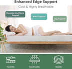 PayLessHere 12 Inch Cooling-Gel Memory Foam Mattress Queen, Medium Firm, CertiPUR-US Certified, White