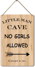 Wood Sign Little Man Cave, Toddler Boy Room Decor, 8x12 Inch, Boys Only Sign For Room Boys