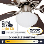 Prominence Home Alvina, 42 Inch Traditional Flush Mount Indoor LED Ceiling Fan with Light, Pull Chain, Dual Finish Blades, Reversible Motor - 80029-01 (Brushed Nickel)