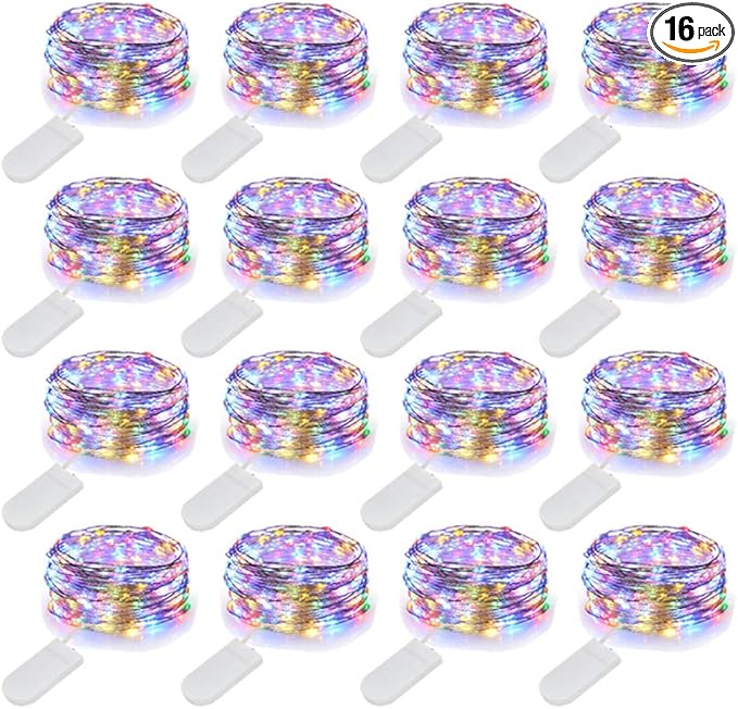 MUMUXI 10ft Multicolor LED String Lights, Battery Powered, Waterproof, for Indoor Outdoor Usage