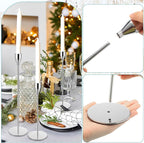 Set of 18 Tall Candlestick Holders Thin Metal Taper Candle Holders for Table Centerpiece Modern Decorative Pillar Candle Sticks Stand for Home Wedding Christmas Decoration(Silver)