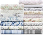 Laura Ashley - Flannel Sheets Twin Size, Anti-Pilling & Wrinkle Resistant Cotton, Touchably Soft for All-Season Comfort - Bed Sheets with Matching Pillowcase & Fitted Sheet (Evie Pink)