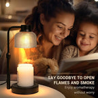 KLL Candle Warmer Lamp with Timer: Christmas Gifts for Women - Birthday Gifts for Women Mom - House Warming Gifts New Home Decor - Vintage Home Decor for Scented Jar Candle