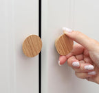 6 Pack Wood Cone Cabinet Knobs (Light) - 1 ½ " Diameter Round Shape - Wooden Drawer Pulls for Cabinets Doors, Dresser and Drawers Knob, Kitchen Cabinet Door Handle