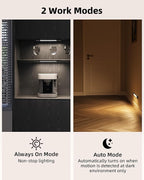 EZVALO Under Cabinet Lighting, Wireless Closet Lights, 30 LED Rechargeable Motion Sensor Light, Dimmable, 3 Color Temperatures, Counter Lights for Kitchen, Pantry, Bedroom, Wardrobe(3 Pack, Black)