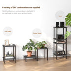 TUTOTAK End Table, Set of 2, Side Table, Nightstand, 2-Tier Storage Shelf, Sofa Table for Small Space, Living Room, Bed Room, Charcoal Grey TB01BY035(2PCS)