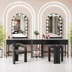 Hollywood Arch Black Vanity Makeup Mirror with Lights 15 Bulbs Dimmable 3Color Black Lighted Vanity Mirror for TableTop Wall Detachable Base X10 Magnifying Arch Makeup Desk Mirror with Lights