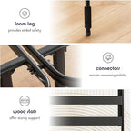Best Price Mattress 14-inch Foldable Quickbase Metal Platform Bed Frame with Tool Free Easy Assembly, Wood Slats No Box Spring Needed, Black, Cal King