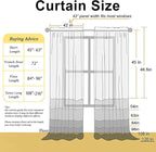 Chyhomenyc White Sheer Curtains 54 Inch Long 2 Panels Set, Short Voile Rod Pocket Drapes for Dinning Small Windows Bathroom Living Room Bedroom, Each 42Wx54L in, 2PCS, White