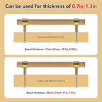 Wooden Drawer Pulls,6-Pack Beech Wood Drawer Handles 2.5in,Suitable for Kitchen, Living Room, Bedroom, Bathroom and Other Scenes,Gold