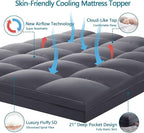 CHOKIT King Mattress Topper, Extra Thick Pillow Top Mattress Pad for Back Pain Relief, Cooling Bed Topper Mattress Cover with 8-21 Inch Deep Pocket