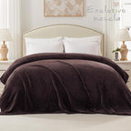 Exclusivo Mezcla Fleece Bed Blanket Twin Size, Super Soft and Warm Blankets for Couch, Sofa and Bed Waffle Textured, Cozy, Fuzzy and Lightweight (Coffee, 90x66 Inches)