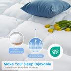 QUEEN ROSE Mattress Topper Queen, Extra Thick Pillow-Top Mattress Pad Bed Covers, Plush Soft Support, 3D Snow Down Alternative, Cooling Cloud-Like Sleep, Back Pain Relief