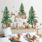 Jungle Animal Wall Stickers Forest Safari Wall Decals Kid Room Nursery Baby Bedroom Décor (Cedar Tree Animals)