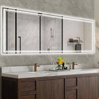 96x36 Inch Led Mirror for Bathroom with Front Light and Backlit, Dimmable Anti Fog Wall Bathroom Mirror with Led Lights, Water Proof, Decor Vanity Mirror