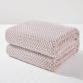 Exclusivo Mezcla Fleece Throw Blanket Extra Large, Super Soft and Warm Blankets for Couch, Sofa and Bed Waffle Textured, Cozy, Fuzzy and Lightweight (Mixed Camel, 50x70 Inches)
