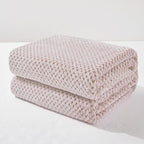 Exclusivo Mezcla Fleece Throw Blanket Extra Large, Super Soft and Warm Blankets for Couch, Sofa and Bed Waffle Textured, Cozy, Fuzzy and Lightweight (Mixed Camel, 50x70 Inches)