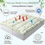 Full Size Mattress Topper for Back Pain,Premium Viscose Made from Bamboo 1200 GSM Extra Thick Mattress Pad,Quilted Fitted Pillow Top Mattress Cover with Deep Pocket Up to 21 Inches（54 * 75inch）