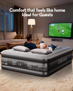 OhGeni 20" Queen Air Mattress with Built in Pump, Inflatable Blow up Bed, Upgraded Pillar Design, 3-Min Inflation Airbed for Guests,Better to Get up, 650LBS