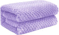 Exclusivo Mezcla Fleece Throw Blanket, Super Soft and Warm Blankets for Couch, Sofa and Bed Waffle Textured, Cozy, Fuzzy and Lightweight (Lilac Purple, 40x50 Inches)
