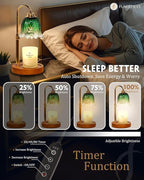 Candle Warmer Lamp, Gold Candle Lamp Warmer with Timer & Dimmer with 2 Bulbs, Birthday Gifts for Women Mom, Christmas Gifts, House Warming Gifts New Home Bedroom Decor, Height Adjustable