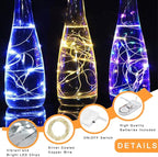 Fairy Lights Battery Operated, 12-Pack Mini String Lights, 20 LED 7ft Twinkle Firefly Small LED Lights for Craft Mason Jars Bedroom Wedding Party Table Christmas Decoration (Mix-Colored)