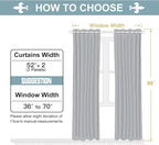 ChrisDowa 100% Blackout Curtains for Bedroom with Black Liner, 2 Thick Layers Total Blackout Thermal Insulated Grommet Long Window Curtains 2 Panels Set (Royal Purple, 52 x 95 Inch)