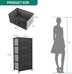 YITAHOME Storage Tower with 4 Drawers - Fabric Dresser, Organizer Unit for Bedroom, Living Room, Closets - Sturdy Steel Frame, Easy Pull Fabric Bins & Wooden Top
